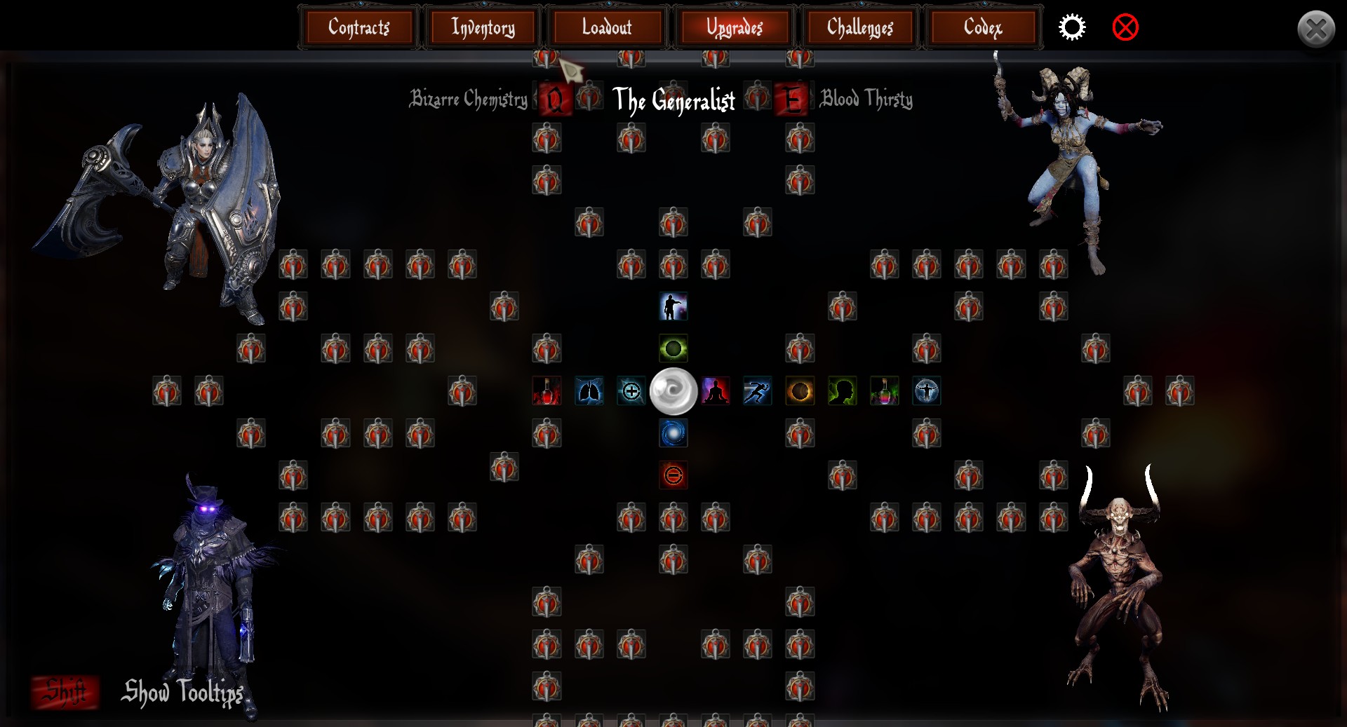 Skill tree interface